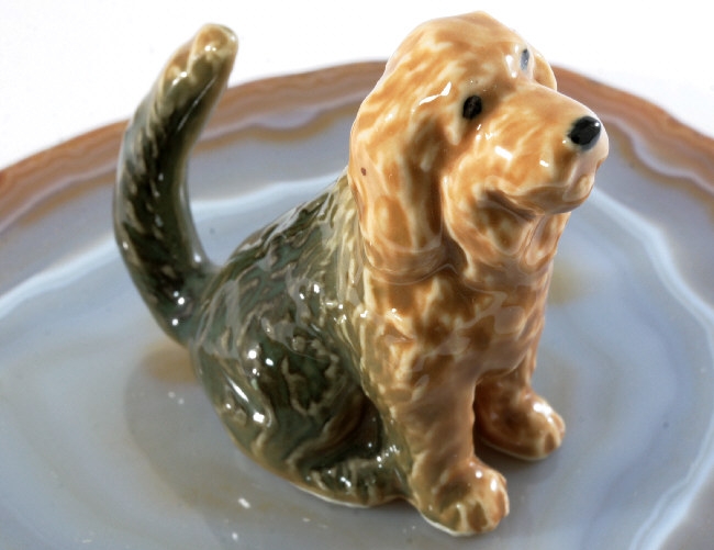 Wuschelhund, Hund, Porzellanminiatur,Miniatur