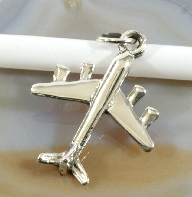 Flugzeug, Jet, Silber, Anhänger