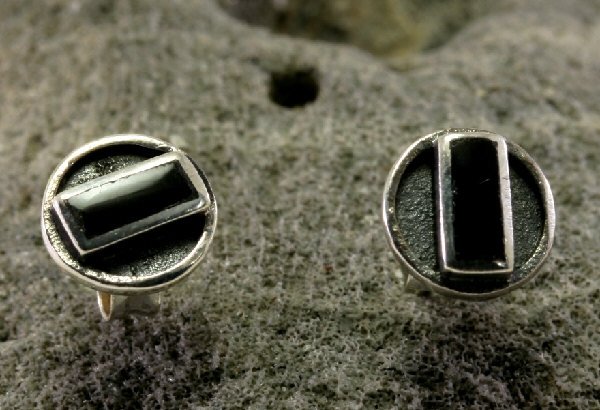 Onyx, Ohrstecker, 925 Sterling Silber