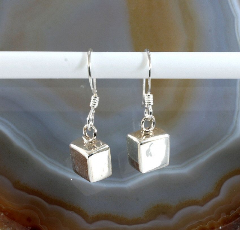 Quader,Ohrringe, 925 Sterling Silber