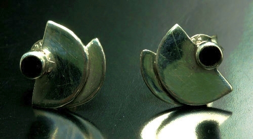 Onyx, Ohrstecker, 925 Sterling Silber
