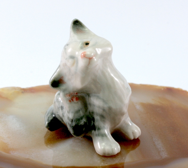 Katze, Porzellanminiatur