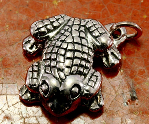 Frosch, 925 Sterling Silber, Anhänger, Elektroform