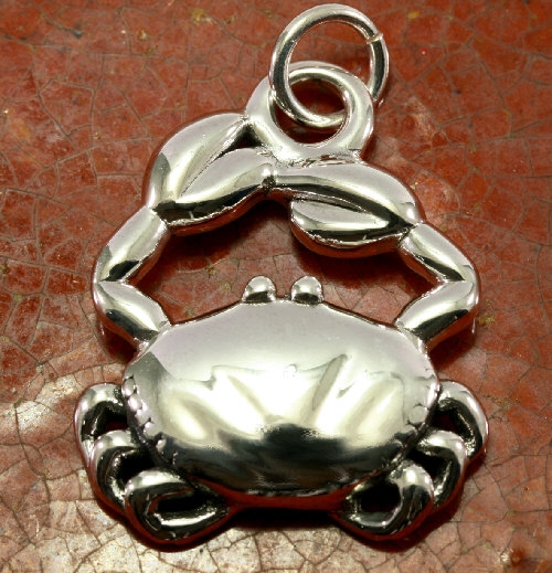 Krabbe, Anhänger ,925 Sterling Silber, Elektroform