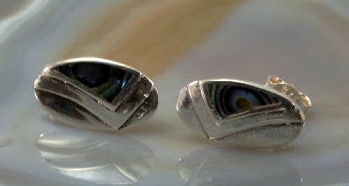 Abalone und Silber,Ohrstecker
