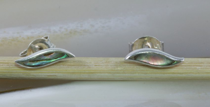 Abalone und Silber, Ohrstecker