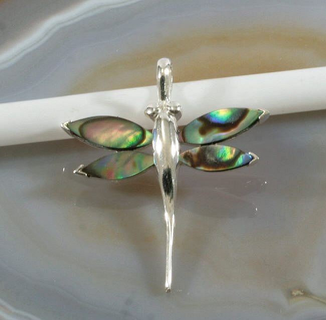 Libelle, Abalone und 925 Sterling Silber