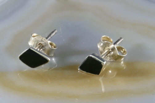 Onyx, Ohrstecker, 925 Sterling Silber