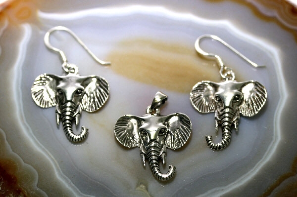 Elefanten, 925 Sterling Silber, Schmuckset