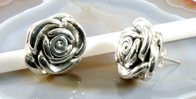 Blüte,Ohrstecker,Sterling Silber, Elektroform