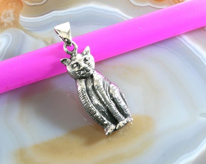 Katze, Anhänger, 925 Sterling Silber