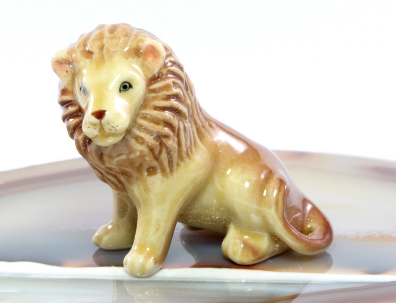 Löwe, Porzellanminiaturen,Miniatur