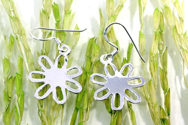 Blume, Stern, Ohrringe, 925 Sterling Silber