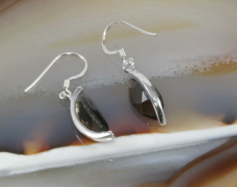 Rauchtopaz und Silber, Ohrringe
