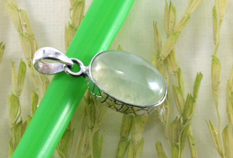 Prehnit und 925 Sterling Silber, Anhänger