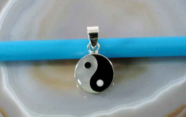 Yin und Yang,Perlmutt, 925 Sterling Silber, Anhänger