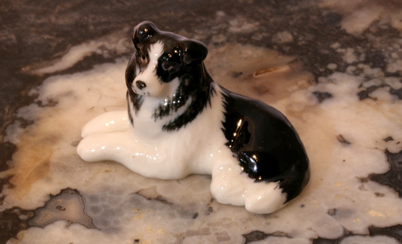 Bordercollie, Hund, Porzellanminiatur