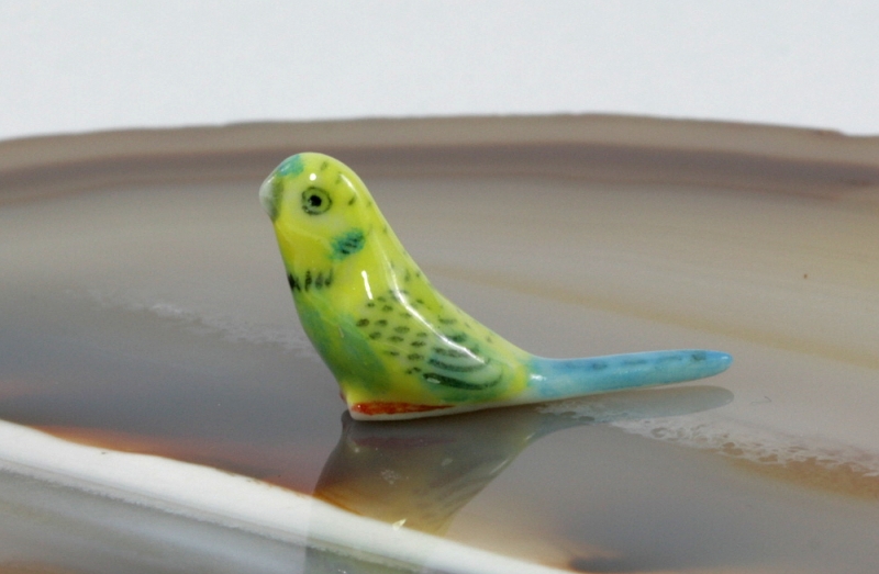 Wellensittich,Porzellanminiatur