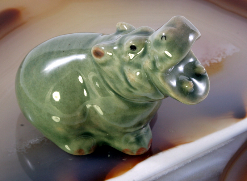 Nilpferd, HIPPO, Porzellanminiaturen
