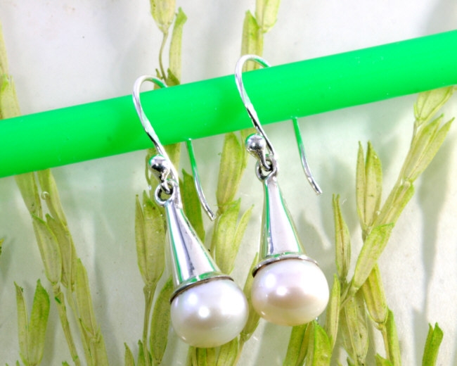 Perle und Silber, Ohrringe
