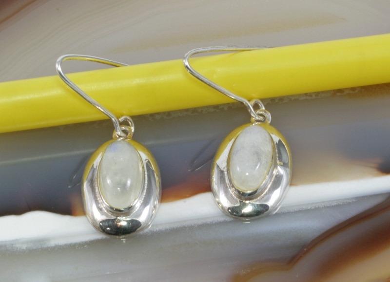 Mondstein und 925 Sterling Silber, Ohrringe