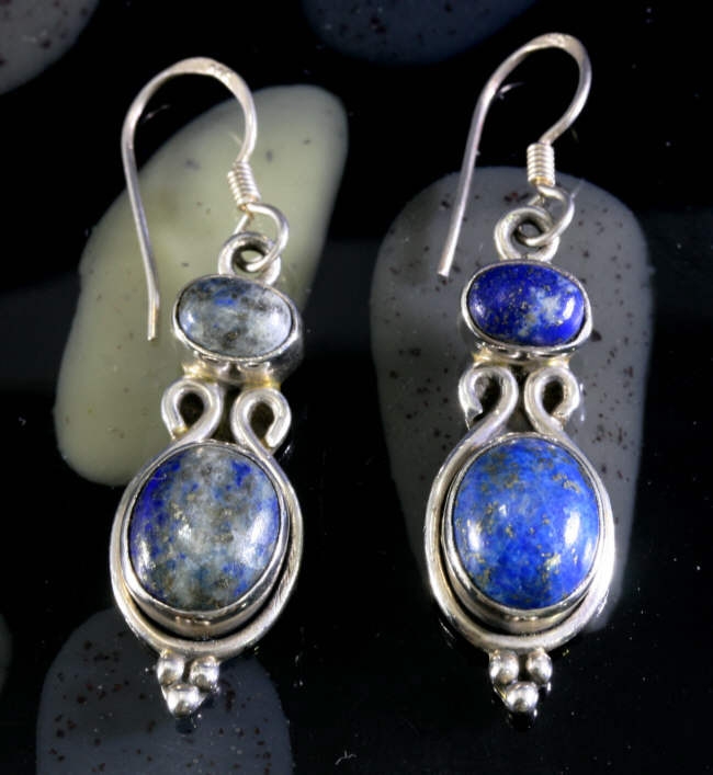 Lapislazuli und Silber, Ohrringe