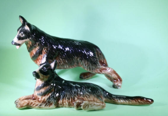 Schäferhunde,Porzellanminiaturen