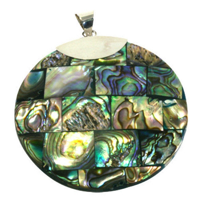 Abalone, Powershell,Seeopal, Anhänger 925 Sterling Silber