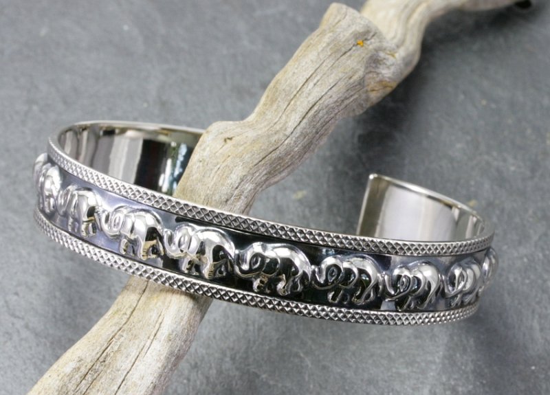 Elefanten, Armreif, 925 Sterling Silber