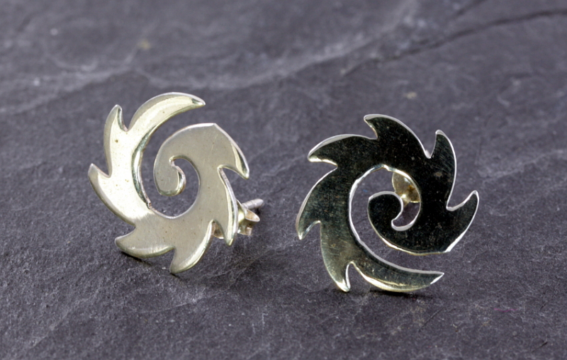 Feuerrad, Ohrstecker, 925 Sterling Silber