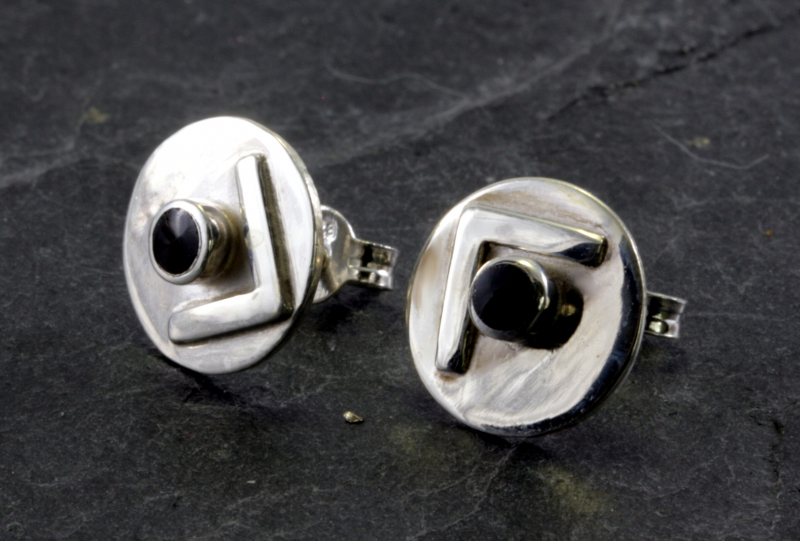 Onyx, Ohrstecker, 925 Sterling Silber