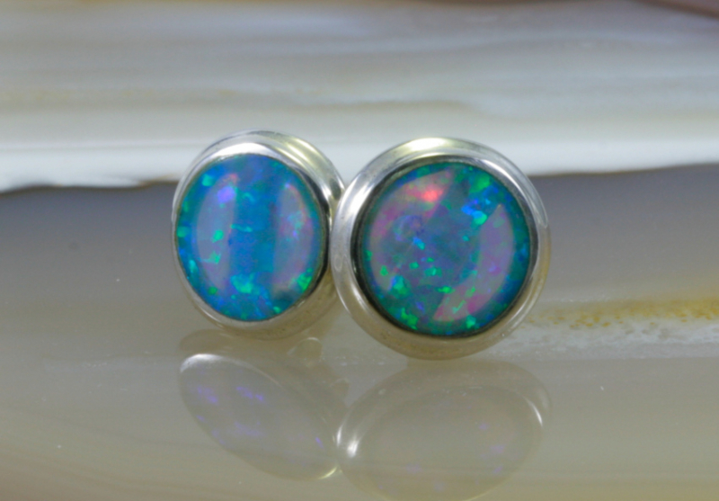 Feueropal, 925 Sterling Silber, Ohrstecker