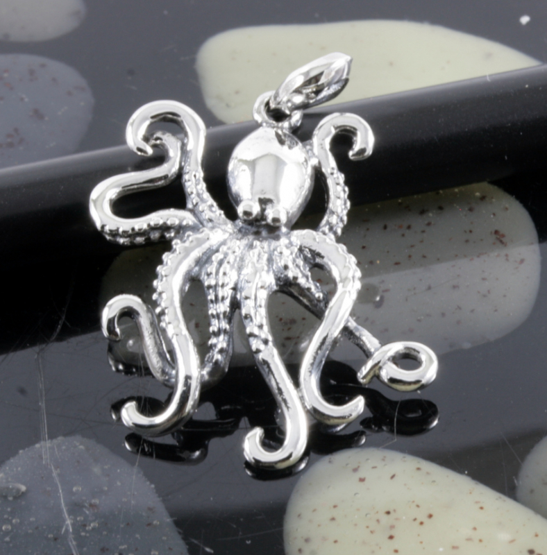 Oktopus, Anhänger, 925 Sterling Silber