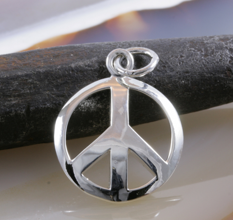 Peace, Frieden, Anhänger, 925 Sterling Silber