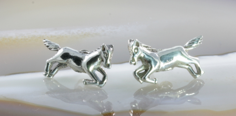 Pferde, Ohrstecker, 925 Sterling Silber