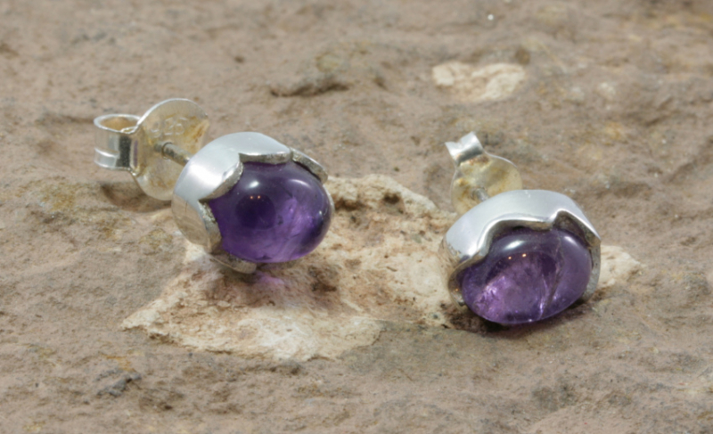 Amethyst und Silber,Ohrstecker