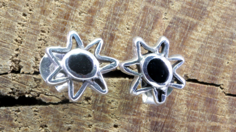 Onyx, Ohrstecker, 925 Sterling Silber