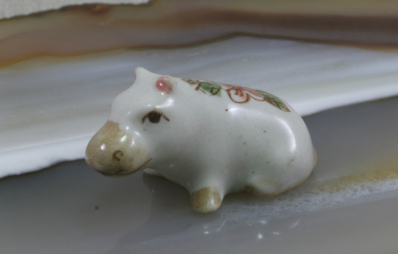 Nilpferd, HIPPO, Porzellanminiatur