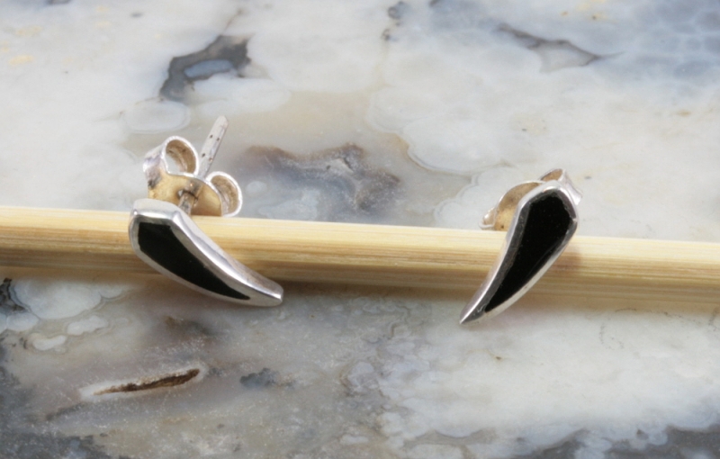 Onyx, Ohrstecker, 925 Sterling Silber