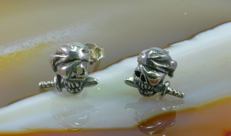 Pirat, Totenkopf, skull, Ohrstecker, 925 Sterling Silber