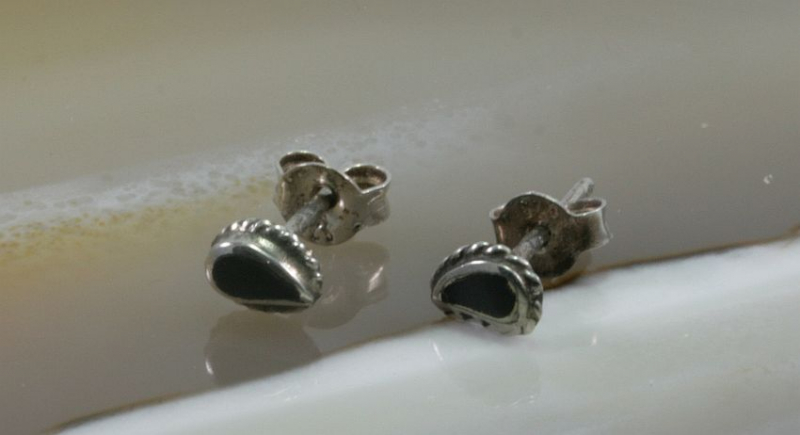 Onyx, Ohrstecker, 925 Sterling Silber