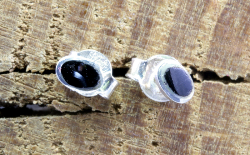 Onyx, Ohrstecker, 925 Sterling Silber