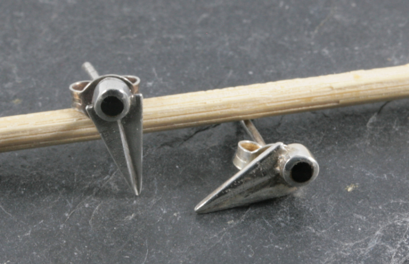 Onyx und Silber, Ohrstecker