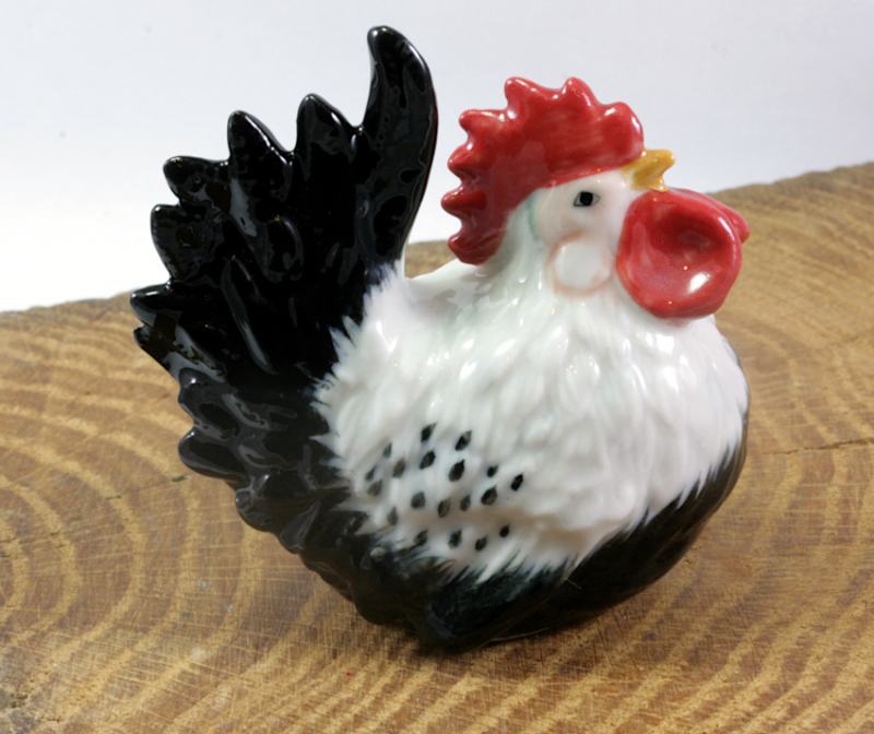 Hahn, Porzellanminiatur