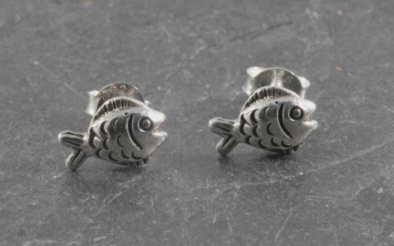 Fisch, 925 Sterling Silber, Ohrstecker