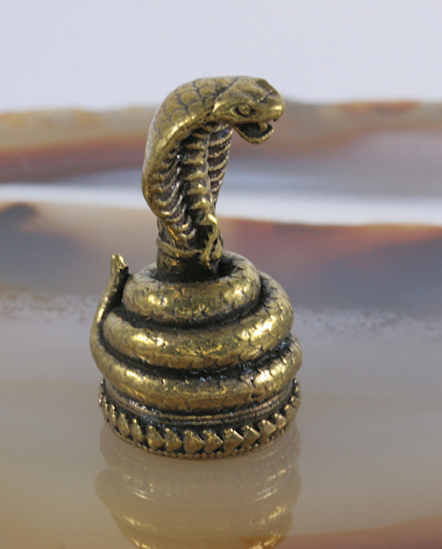 Kobra, Schlange, Bronzeminiatur