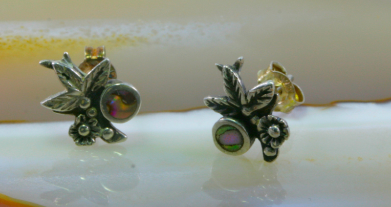 Abalone und Silber, Ohrstecker
