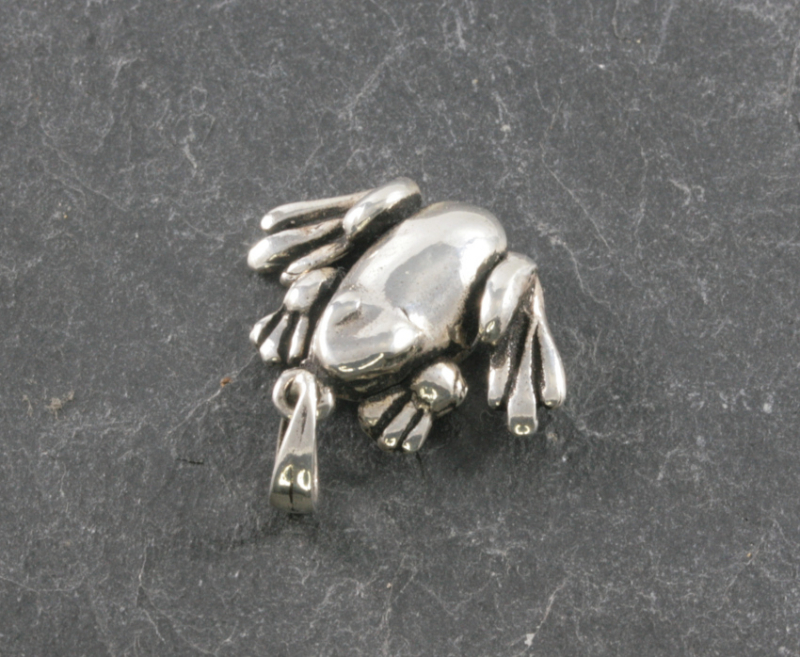 Frosch, beweglicher Anhänger, 925 Sterling Silber