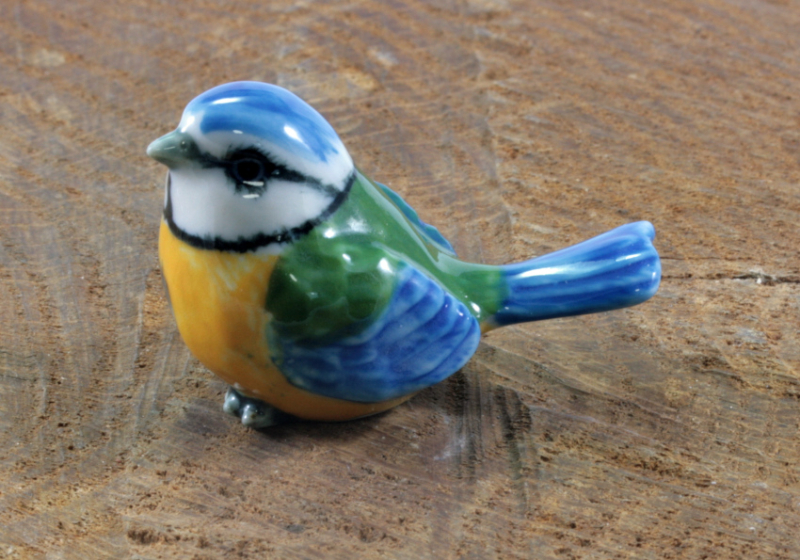 Blaumeise, Meise, Porzellanminiatur