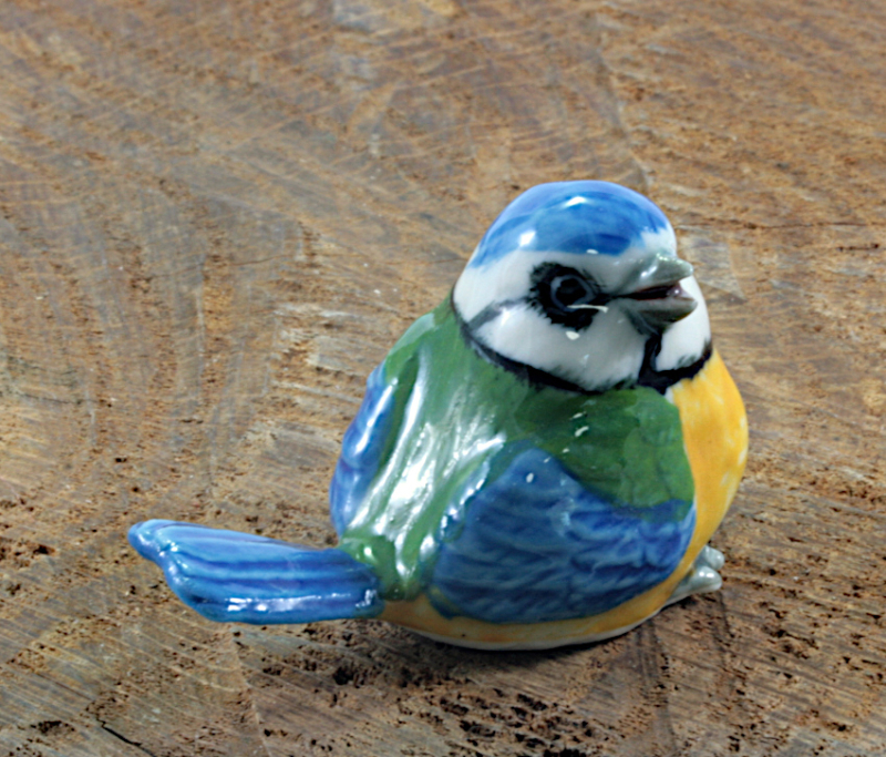 Blaumeise, Meise, Porzellanminiatur
